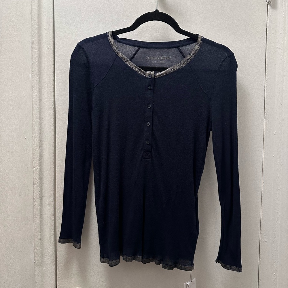 Zadig & Voltaire Midnight Blue Long Sleeve Tee